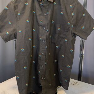 Disney Parks Pride Black Button Down Shirt with Colorful Pattern Star Wars